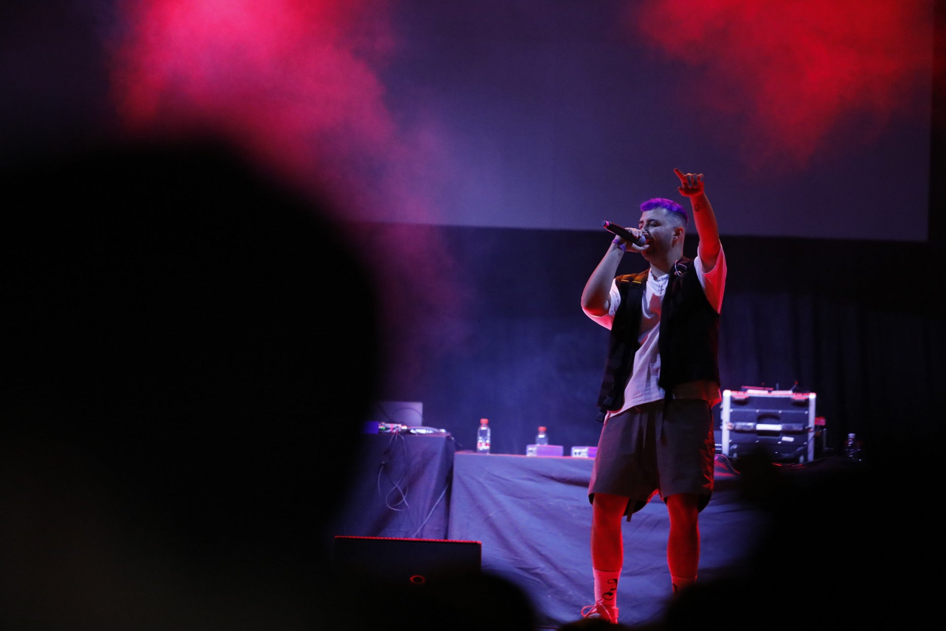 Imagen secundaria 2 - Algunos momentos del concierto con los artistas que acompañaron a Bizarrap. 