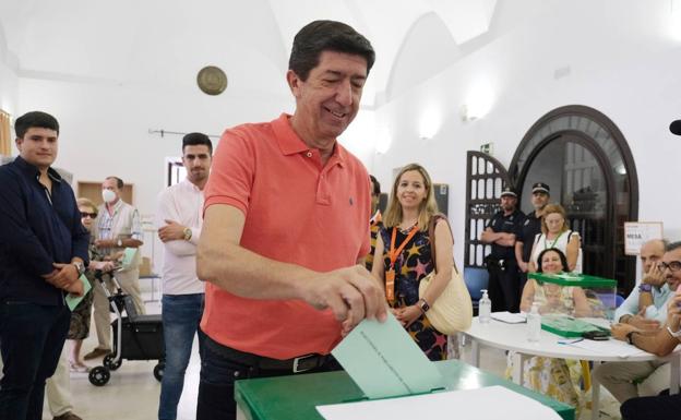 Juan Marín durante la votación.