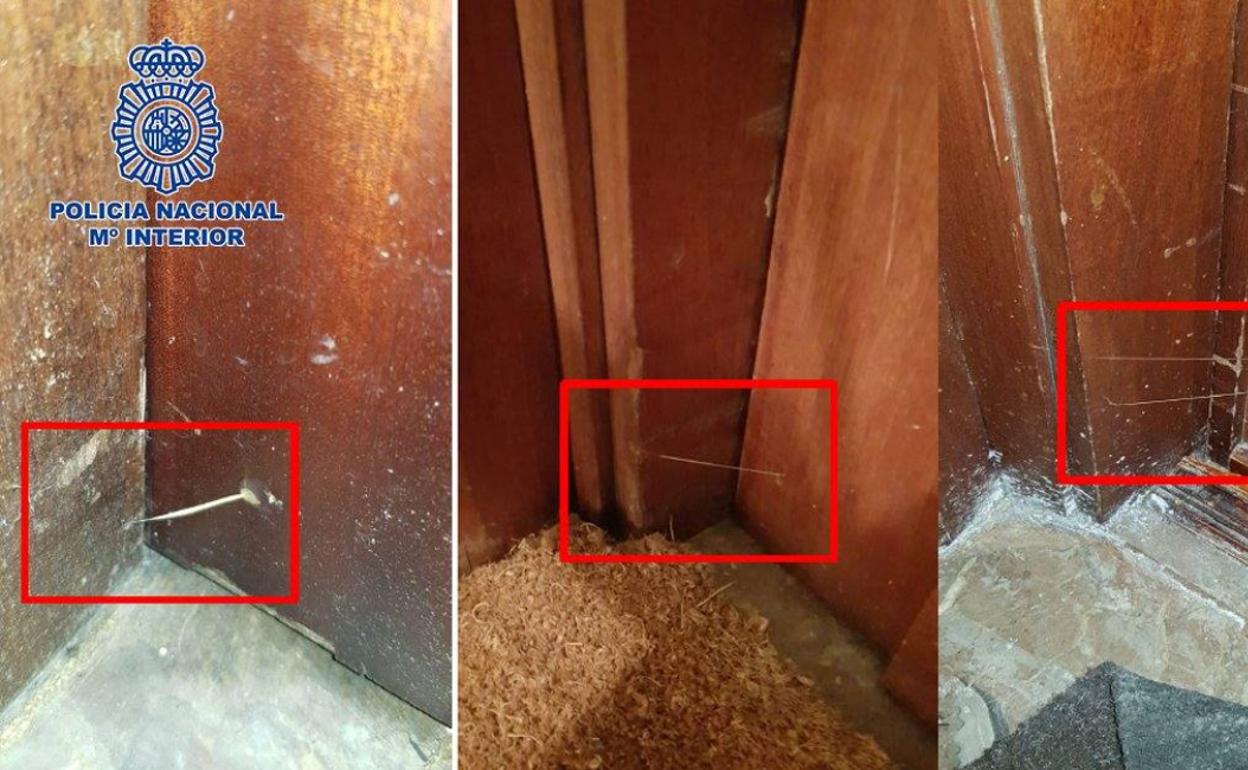 Los ladrones colocan hilos de pegamento entre el marco y la puerta para localizar posibles casas vacías 