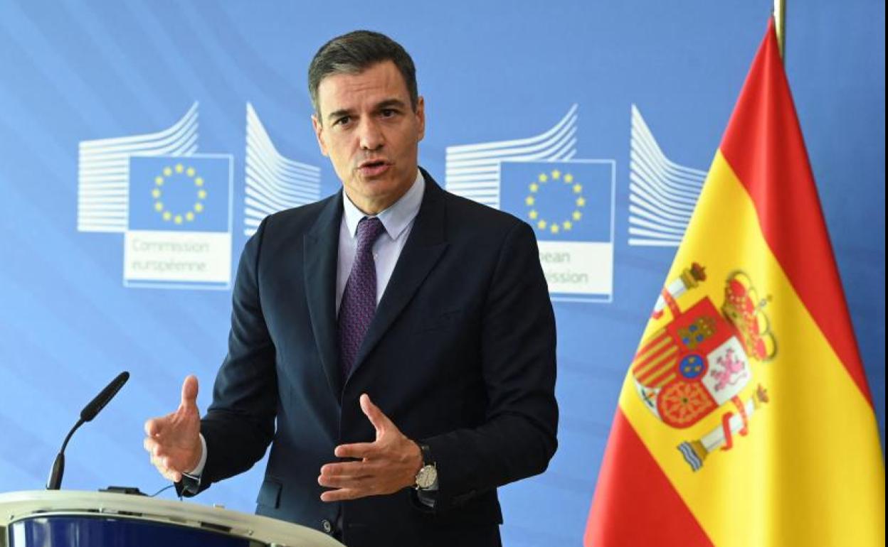 Pedro Sánchez tras reunirse este miércoles con las altas autoridades comunitarias.