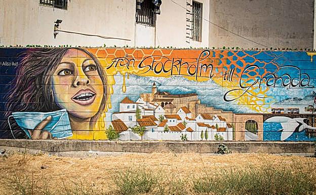 Imagen principal - Granada | Un mural nómada en el Paseo de la Cartuja