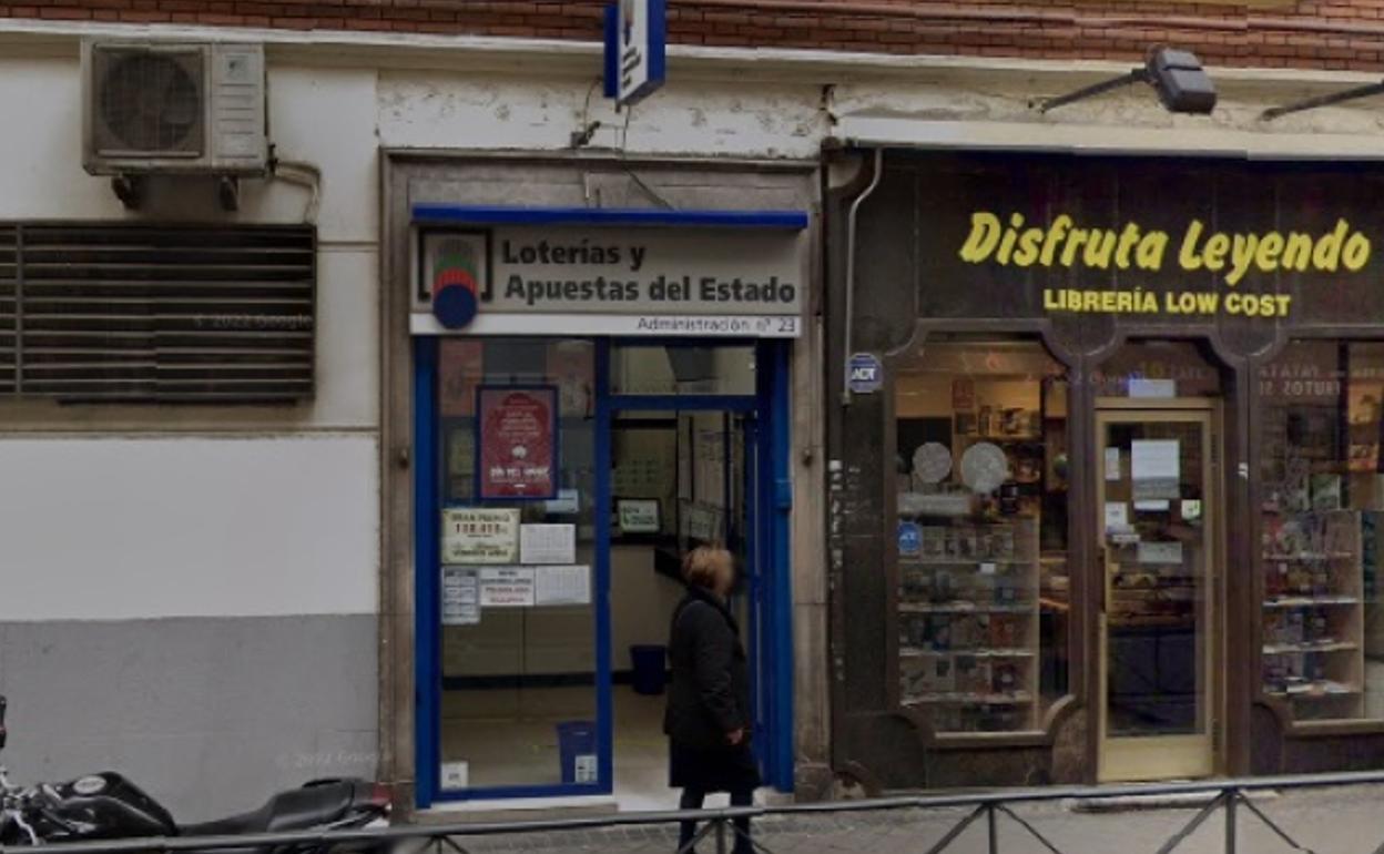 Administración de Loterías número 23 de Málaga, situada en Santa Marta, 3, que ha vendido El Millón.