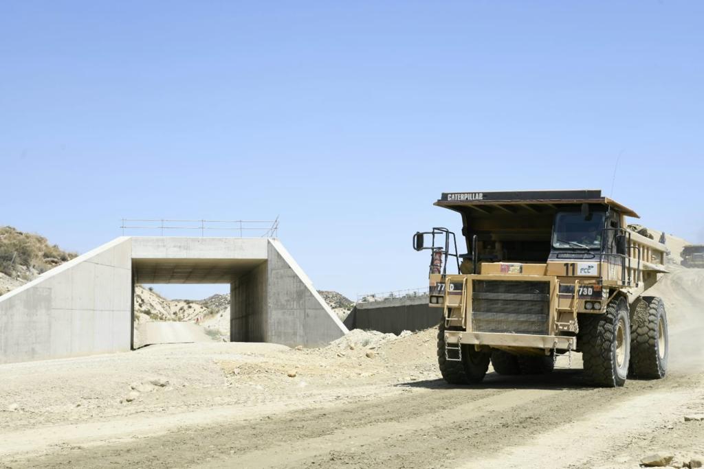 Las obras del AVE en Almería, previstas para su finalización en 2026.
