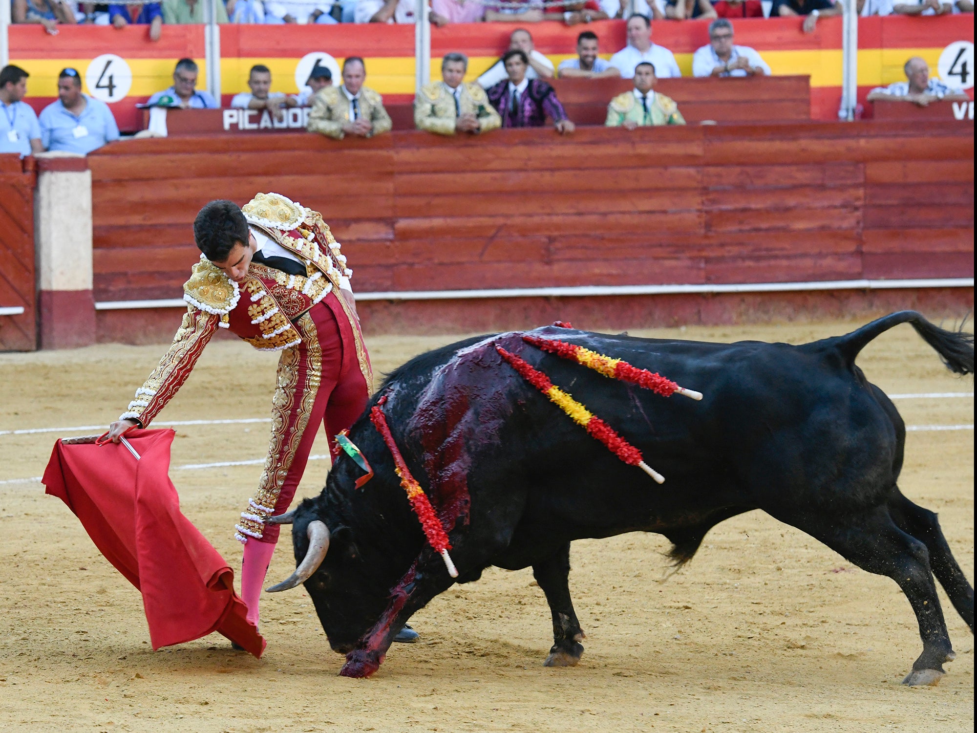 Momento del festejo celebrado este sábado en la plaza almeriense.