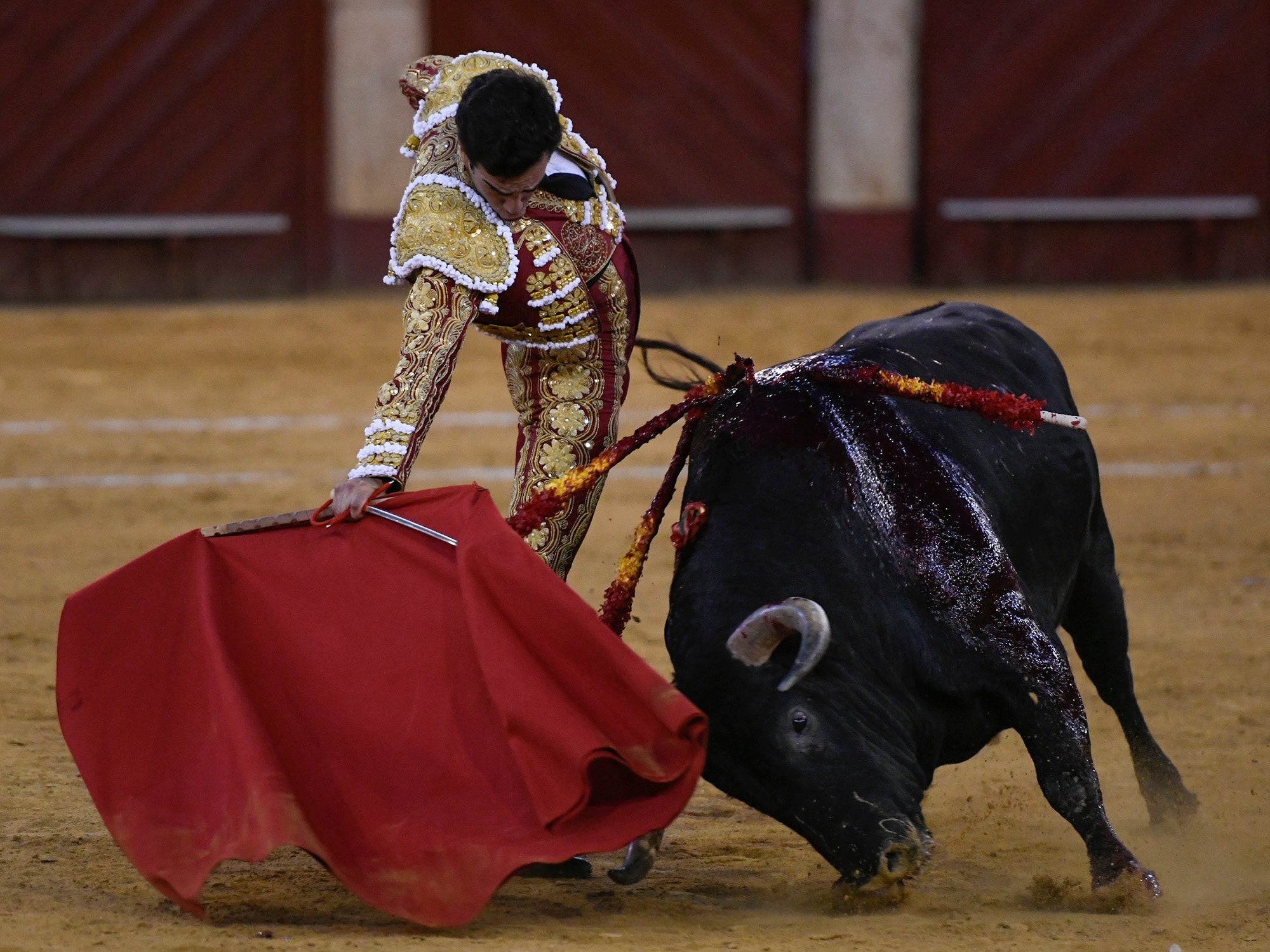 Momento del festejo celebrado este sábado en la plaza almeriense.