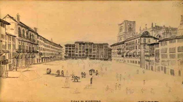 La Plaza Bib-Rambla a mediados del siglo XIX.