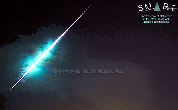 Imagen de la bola de fuego que sobrevoló Andalucía.