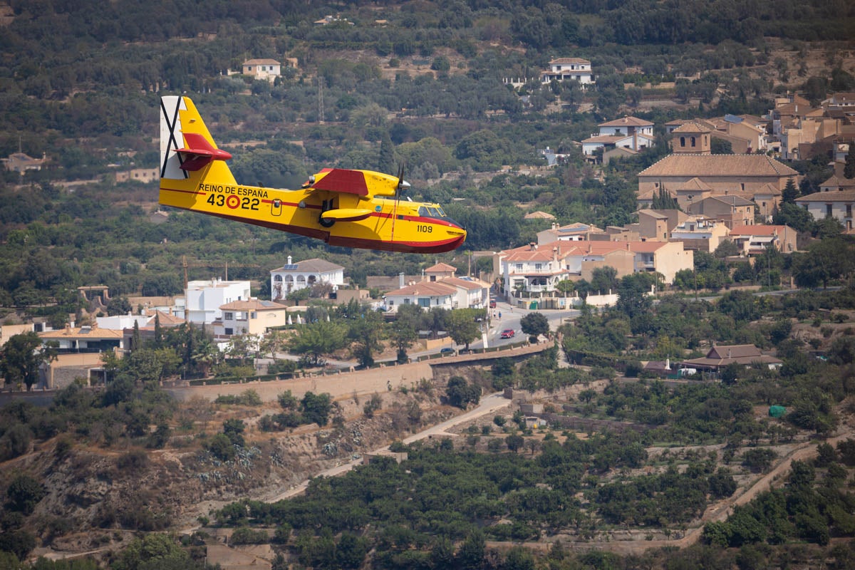 Así se encuentra la zona afectada por las llamas entre Los Guájares y Albuñuelas.
