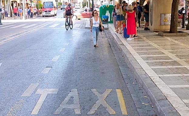 Imagen principal - Paradas de Plaza Nueva y la Fuente de las Batallas, en distintos momentos de la jornada. 