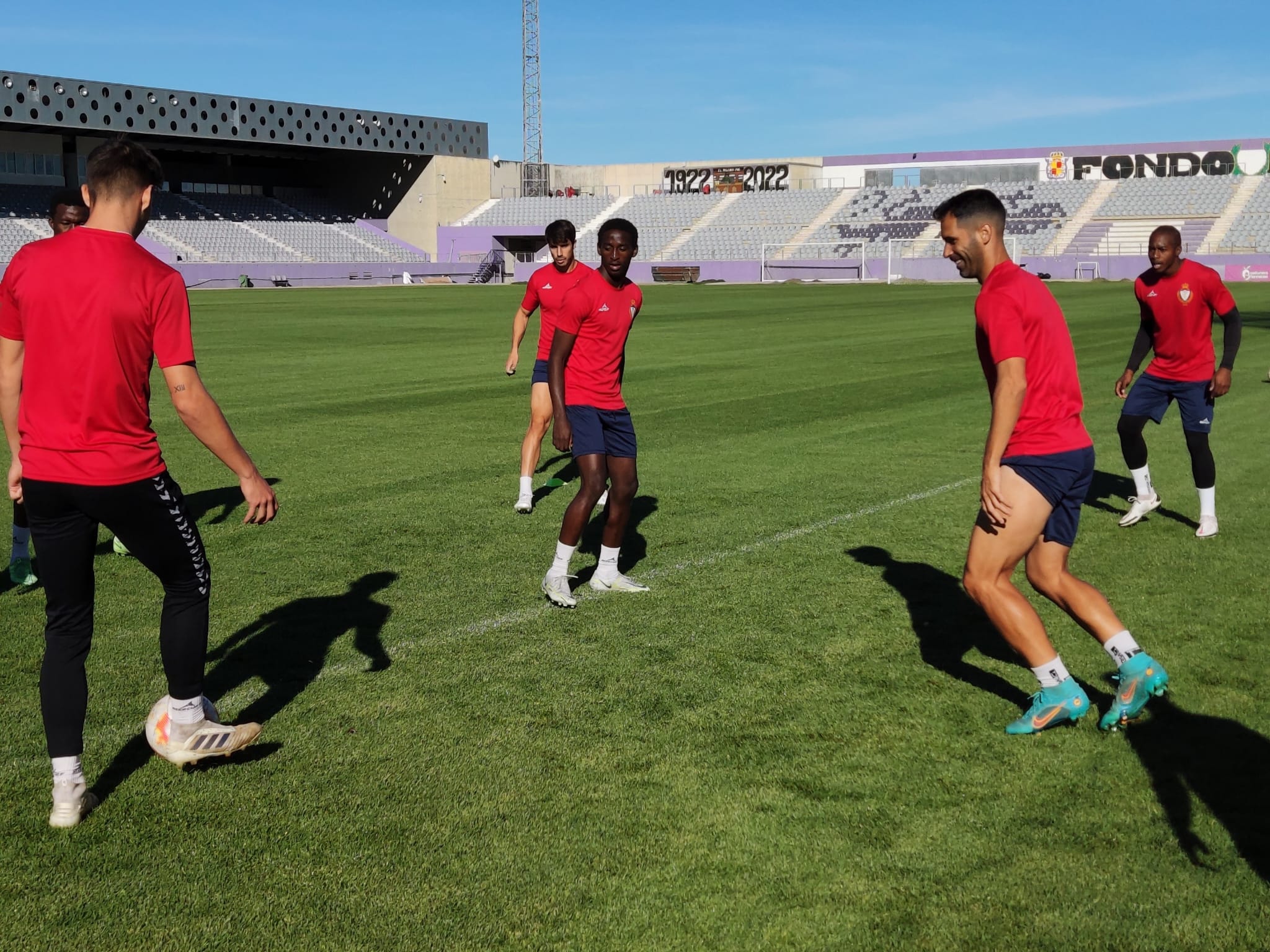 Entrenamiento del Real Jaén, previo al partido de esta tarde. 