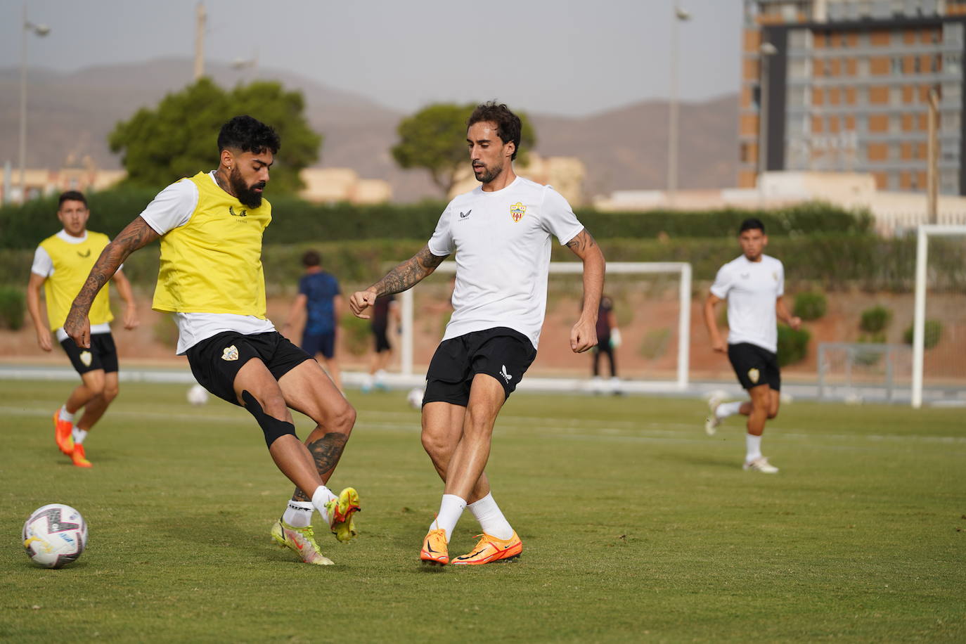 Momento de la sesión de entrenamiento de los rojiblancos.