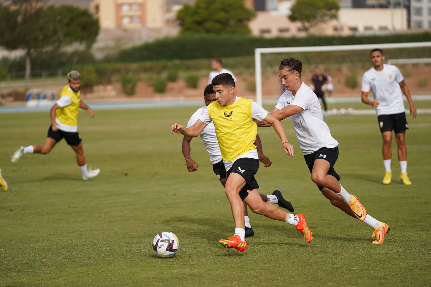 Momento de la sesión de entrenamiento de los rojiblancos.