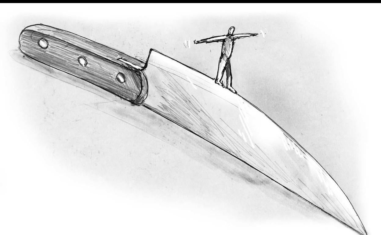 Fue la chica la que hirió con la navaja en el abdomen a su compañero, que era el dueño de la vivienda. 