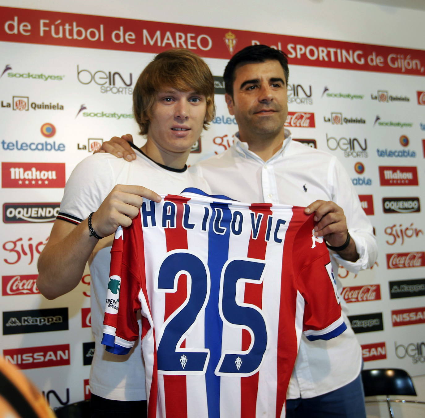 Nico Rodríguez, en la presentación de Halilovic, en 2015. 