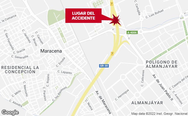El accidente se ha producido en la GR-30 a la altura de Maracena