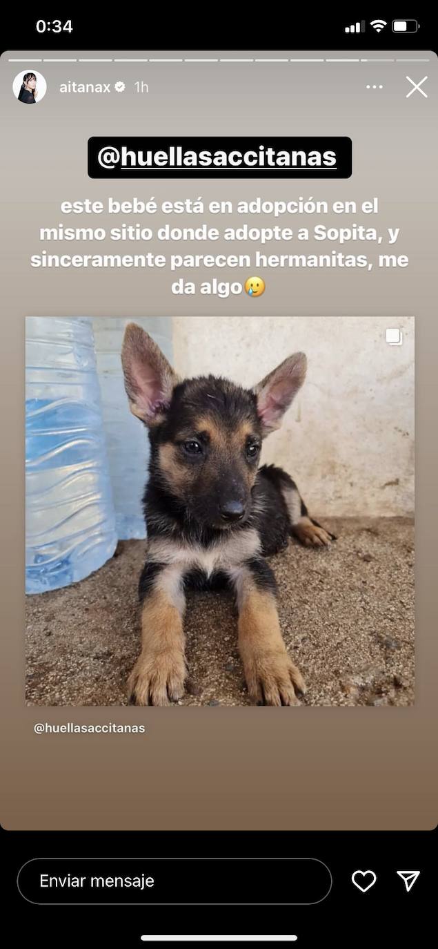 Stories subido por Aitana en sus redes sociales.