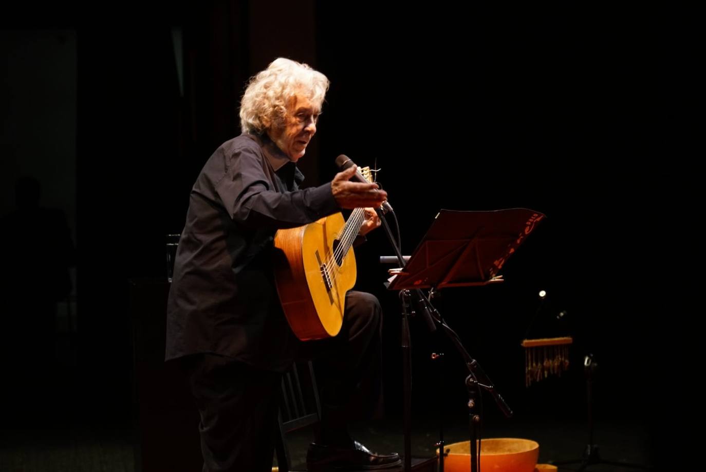 Paco Ibáñez sobre el escenario del Infanta. 