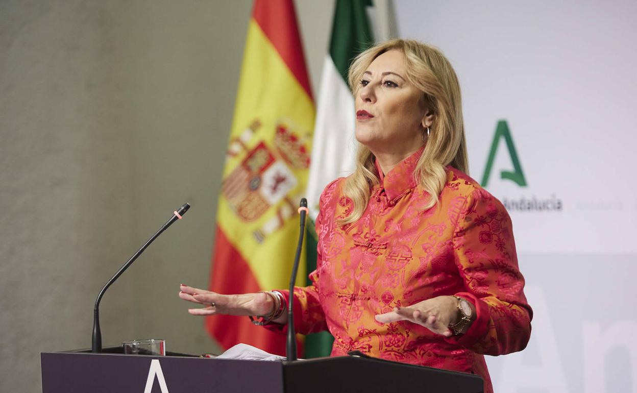 Carolina España, durante la presentación del proyecto de Presupuestos. 