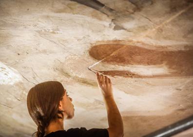 Imagen secundaria 1 - Trabajo de restauración con la pieza ya instalada. 