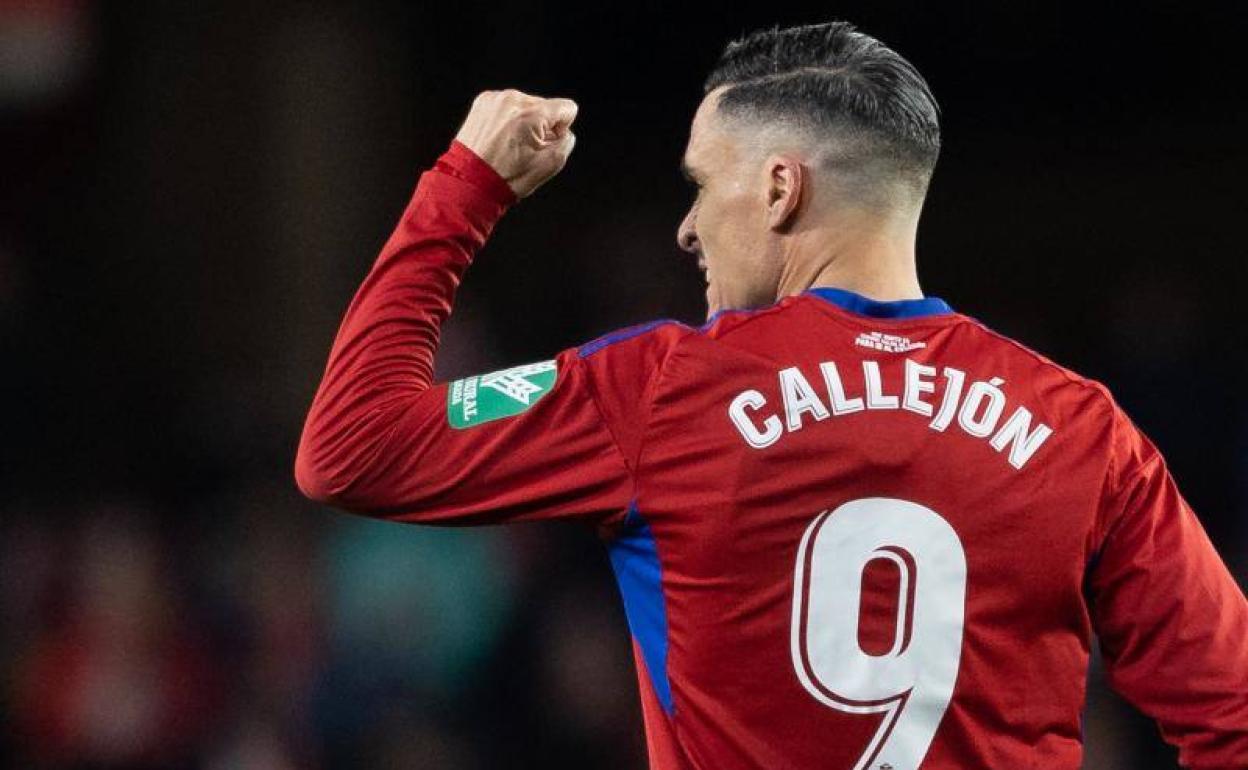 José Callejón celebra con rabia su gol al Albacete. 