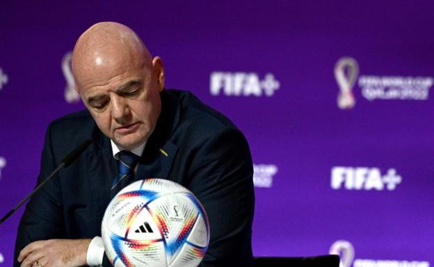 Gianni Infantino, durante su rueda de prensa en Doha.