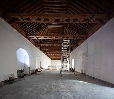 Detalle de l artesonado de la capila.