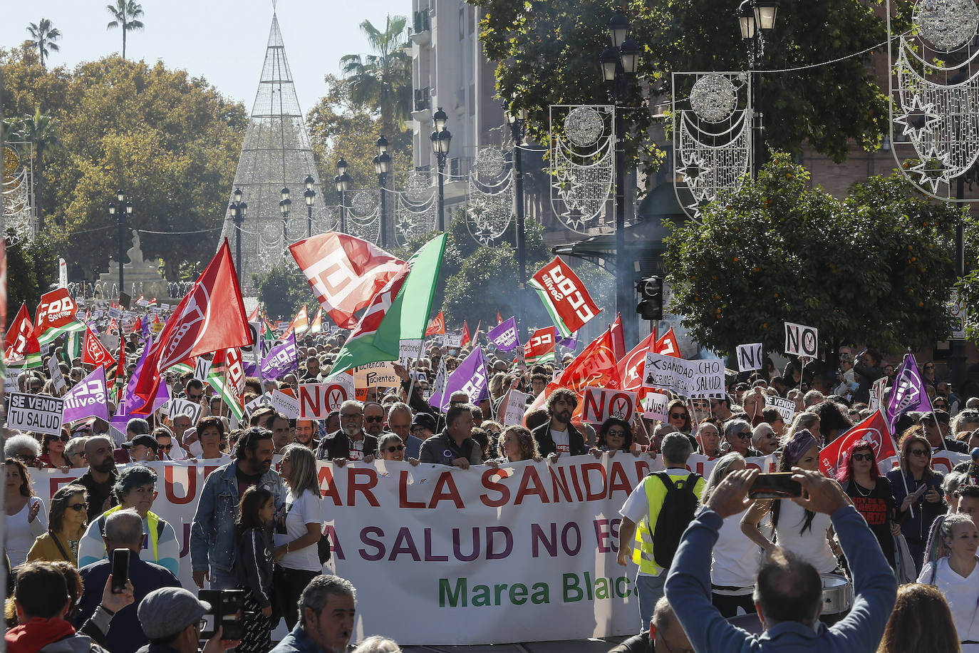 Protesta en defensa de la sanidad pública en Sevilla. 