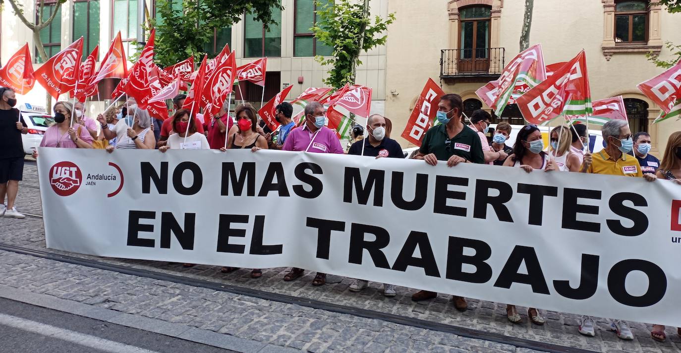 Protesta de los sindicatos en Jaén en una imagen de archivo. 