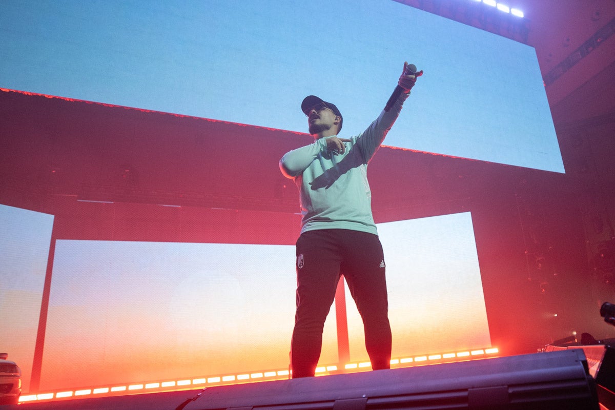 Momento del primer concierto de Dellafuente en el Palacio de Deportes.