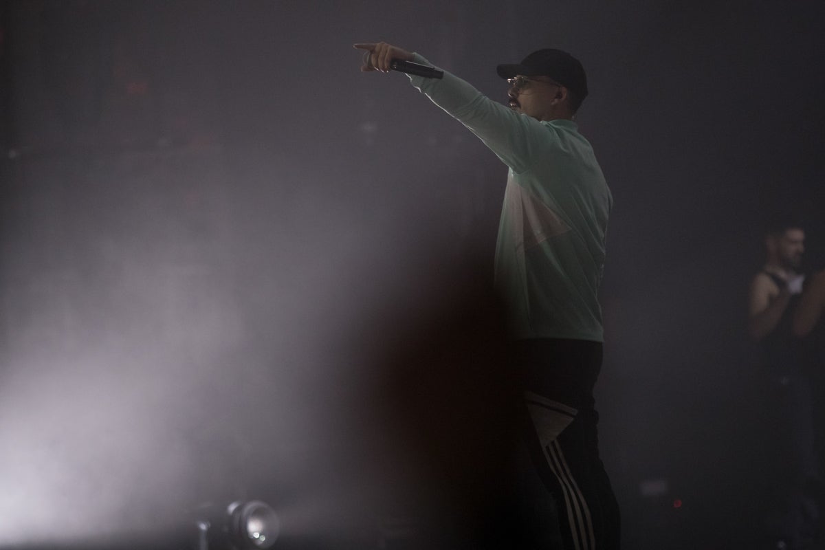 Momento del primer concierto de Dellafuente en el Palacio de Deportes.