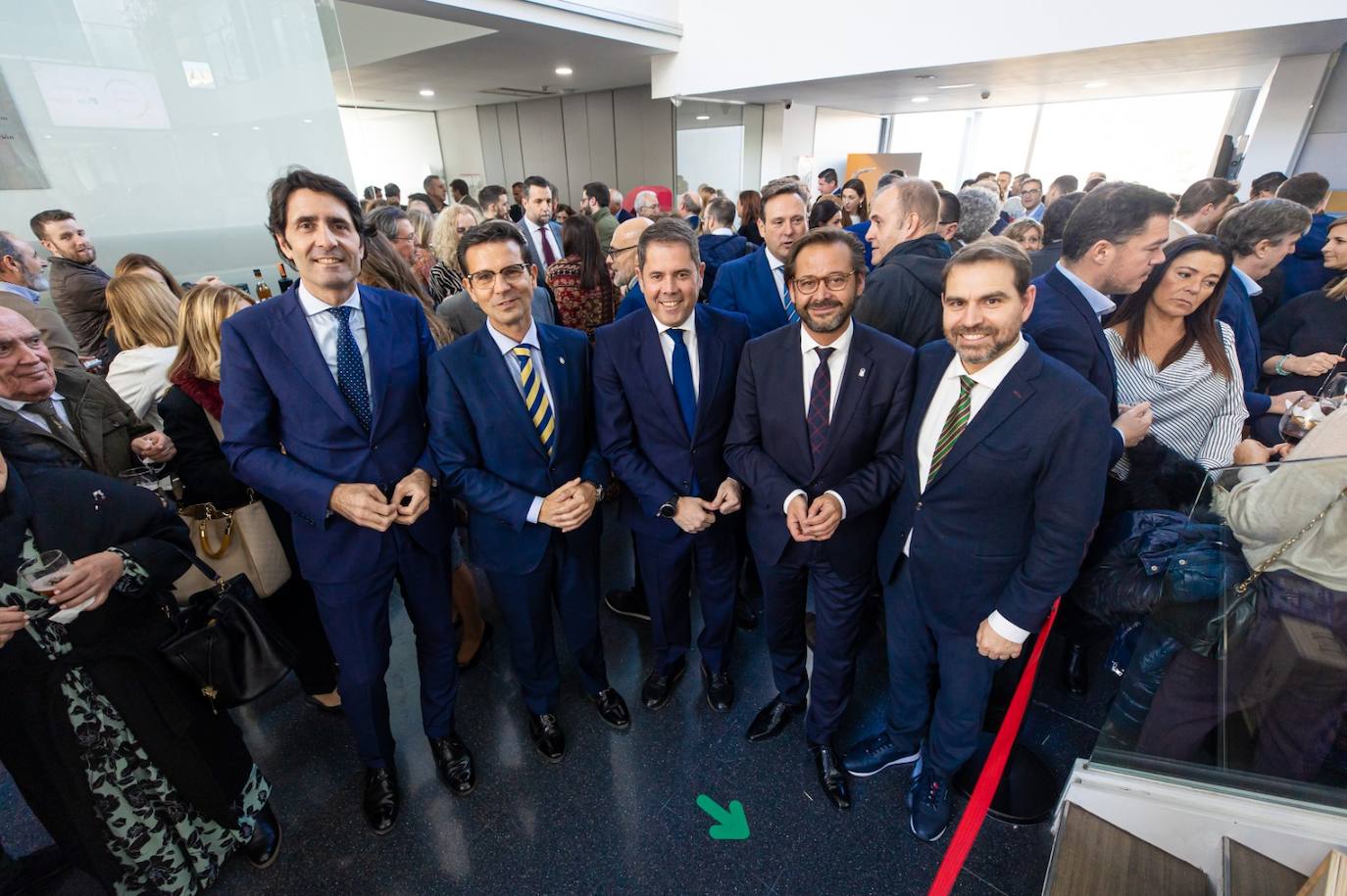 Ignacio Cuerva, Francisco Cuenca, Gerardo Cuerva, Antonio Granados y Joaquín Rubio en la copa de Navidad de la CGE y Cámara Granada. 