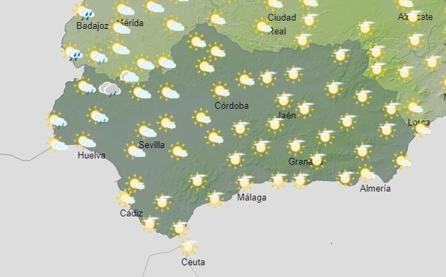 Tiempo en Andalucía para el día 25 de diciembre. 