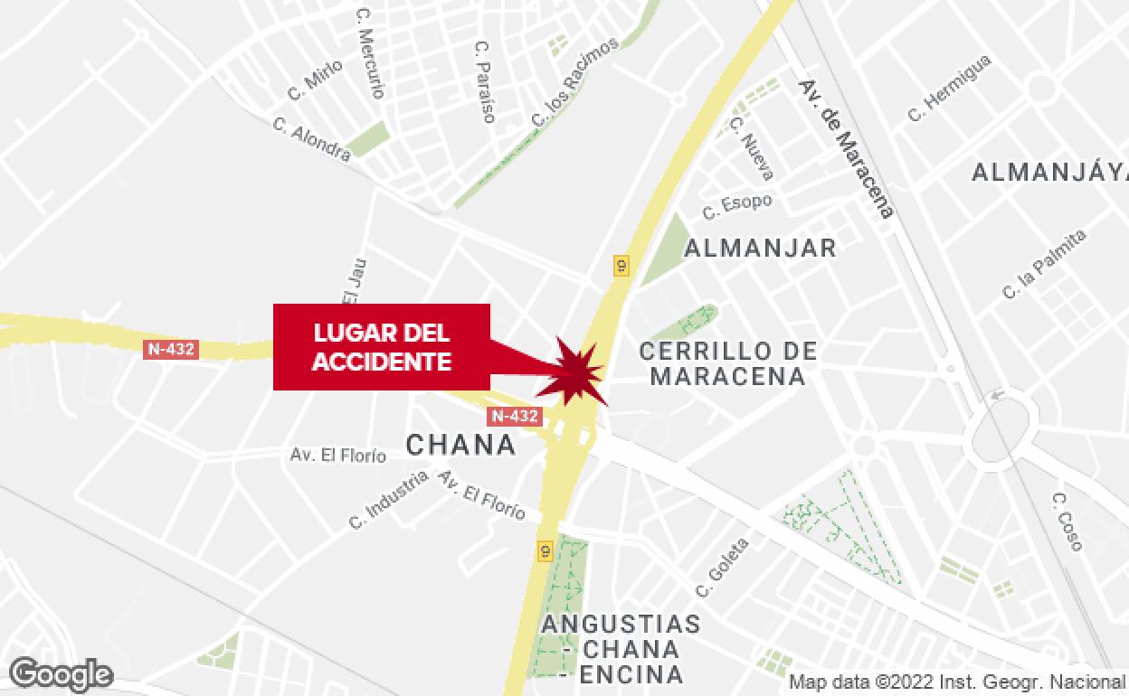 Tres vehículos implicados en una colisión múltiple en la Circunvalación