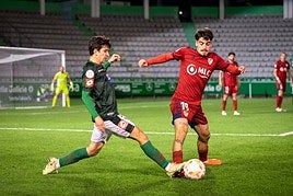 Aitor Gelardo, en el partido de ida contra los ferrolanos en A Malata