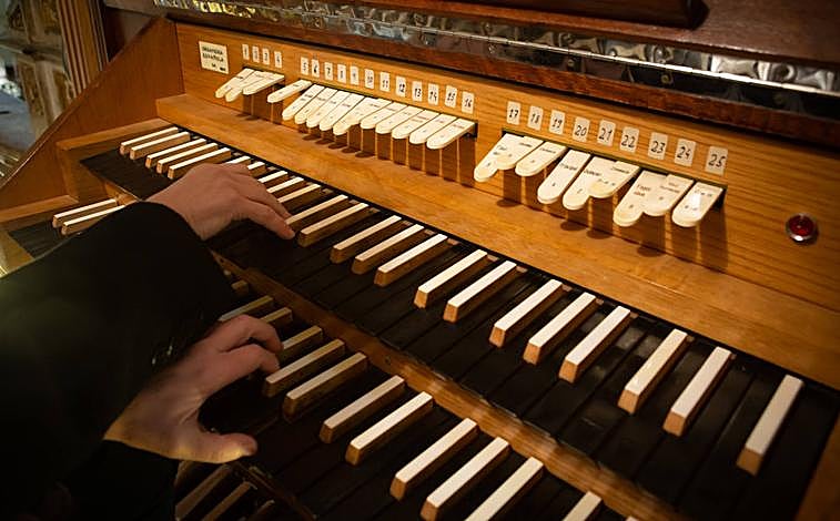 Imagen principal - Detalles del Órgano del Evangelio, que toca habitualmente concepción. 