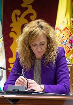 Imagen - La alcaldesa, Berta Linares, en el pleno extraordinario del 1 de marzo.