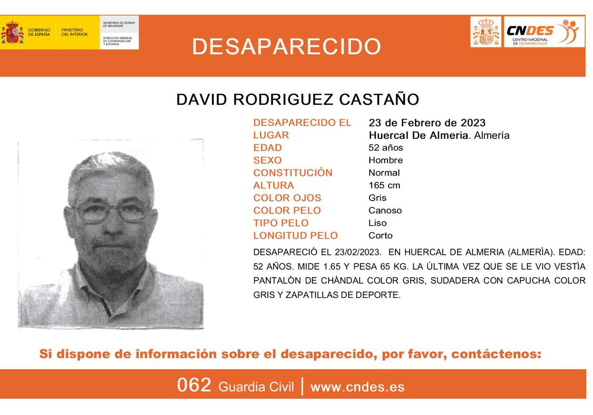 Cartel elaborado por el Centro Nacional de Desaparecidos.