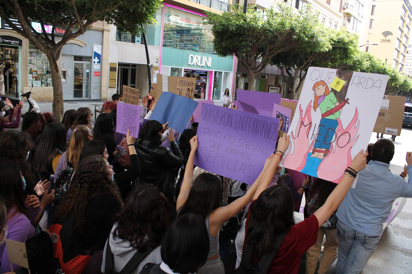 Imagen de archivo de la protesta de estudiantes de 2022 por el Día de la Mujer.