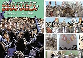 Portada y página de '¡Hay que arreglar lo de Dinamarca!'.