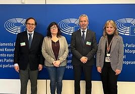 Julio Rodríguez (Cámara Motril), Isabel García (PSOE), José García Fuentes (Puerto Motril), Catalina de Miguel (delegada Junta de Andalucía ante Bruselas)