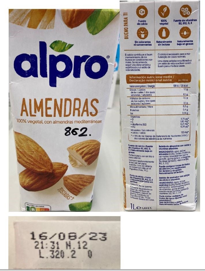 Leche de almendras ALPRO.