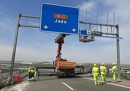 Obras en la A-316 en una imagen de archivo.