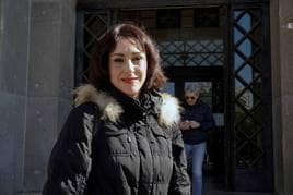 Juana Rivas, en una de sus visitas al Tribunal de Cagliari en este procedimiento.