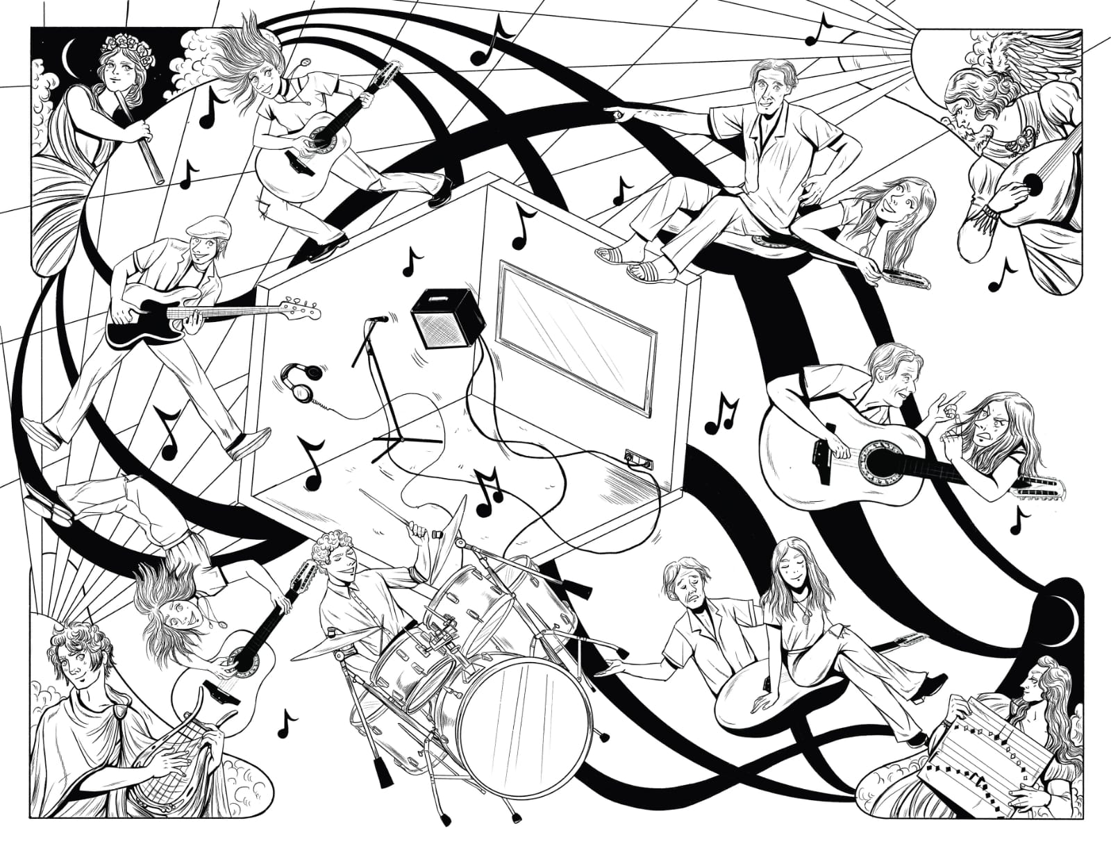 Manuela Pertega (que no ganó el Eisner como Walta pero sí estuvo nominada con 'Ensalada de Jirafas a Caballo') ha hecho equipo con el guionista Frank Marrafino y el periodista musical Steve Hochman para desarrollar 'Heartstrings Melissa Etheridge and Her Guitars', una novela gráfica que narra la apasionante vida de la activista LGTBI y cantante Melissa Etheridge a través de cada una de sus guitarras-