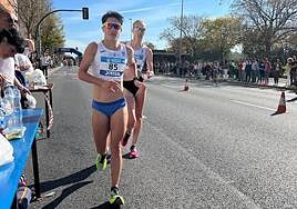 María Pérez, en plena competición.