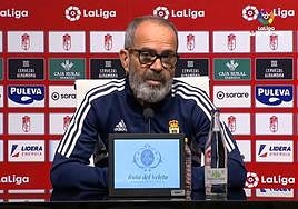 Álvaro Cervera, durante su comparecencia de prensa después del partido.