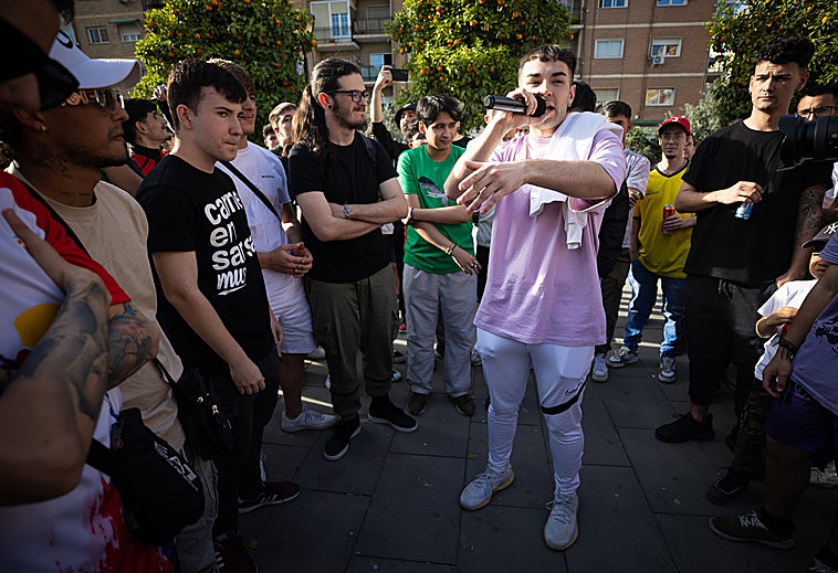 Imagen del show de rap de este martes en la Glorieta de Arabial.