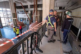 La sala de cocimientos de la cervecera estará en obras hasta el verano.