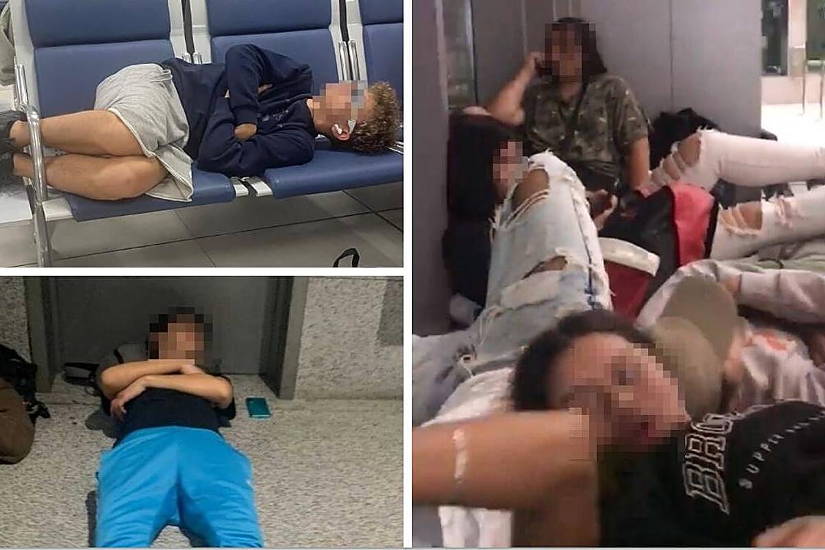 Los menores durmieron en el aeropuerto de Málaga tras cancelarles el vuelo desde Granada.