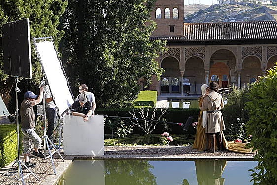 Rodaje de la serie 'Isabel' en el conjunto monumental de la Alhambra.